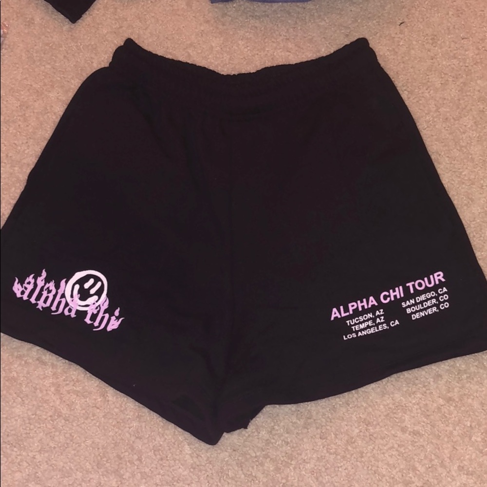 alpha chi sweatpants shorts